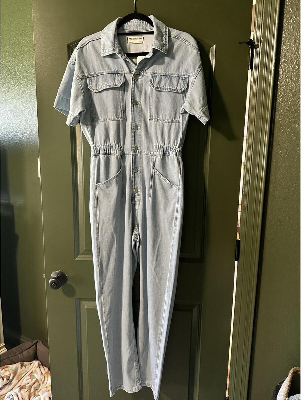 We the Free Women's Denim Jumpsuit Size S NWT 100% Cotton